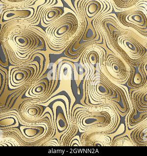 Luxury gold background. Wavy gold landscape consept of gold vector background with gradient lines on dark background. Stock Vector