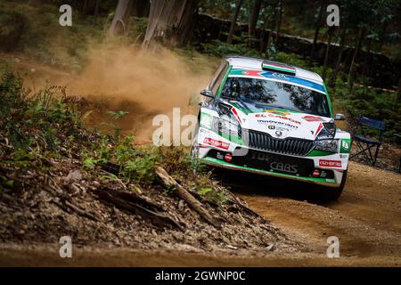 05 HERCZIG Norbert (HUN), Ramon FERENCZ (HUN), SKODA RALLY TEAM HUNGARIA, Â¦koda Fabia Evo, action during the 2021 FIA ERC Rallye Serras de Fafe e Felgueiras, 6th round of the 2021 FIA European Rally Championship, from October 1 to 3, 2021 in Fafe, Portugal - Photo: Jorge Cunha/DPPI/LiveMedia Stock Photo