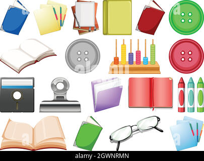 Set of stationary object Stock Vector