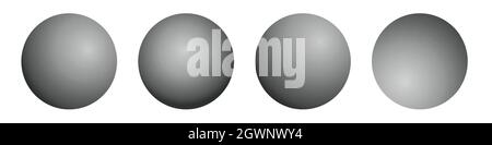 Set with glass black balls. Glossy realistic ball, 3D abstract vector illustration highlighted on a white background. Big metal bubble with shadow Stock Vector
