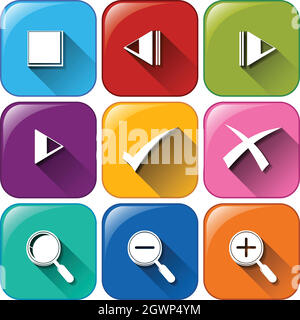 Different buttons Stock Vector