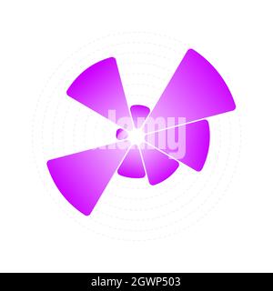 Circle chart template. Wheel diagram with 8 different segments. Business infographic design example for presentation slide. Statistical data visualization layout. Vector illustration. Stock Vector