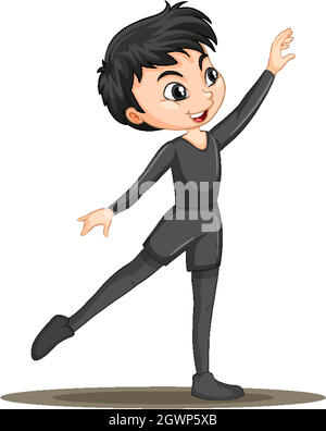 Boy ballet dancer cartoon character isolated Stock Vector