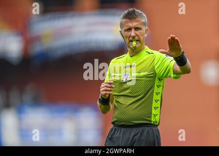 Luigi Ferraris stadium, Genova, Italy, October 03, 2021, The Referee of the match Daniele Orsato of Schio  during  UC Sampdoria vs Udinese Calcio - Italian football Serie A match Stock Photo