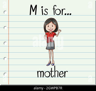 Alphabet  M is for mother Stock Vector