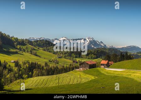 View Of The Saentis, Canton Appenzell Ausserrhoden, Switzerland