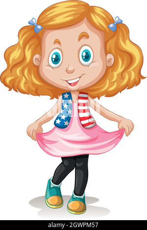 A happy cartoon girl standing and smiling Stock Vector Image & Art - Alamy