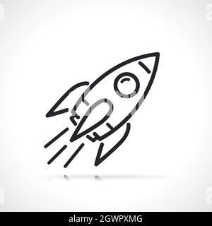 space rocket thin line icon Stock Vector
