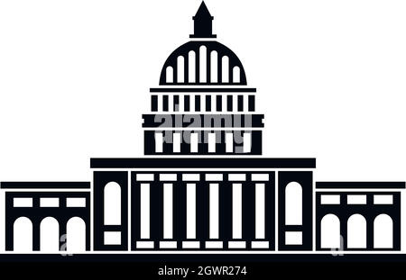 White house icon , simple style Stock Vector