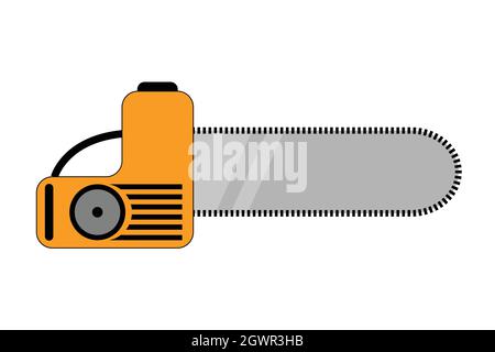Chain saw - Flat design Stock Vector