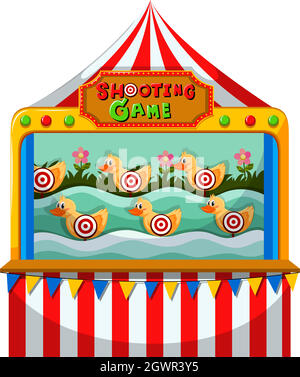 Shooting game with targets on ducks Stock Vector