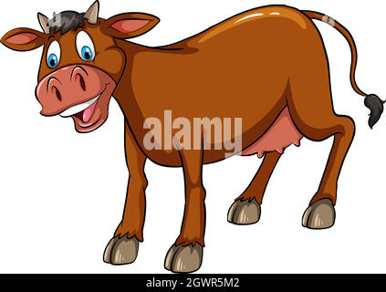 Single cow brown and white Stock Vector Images - Alamy
