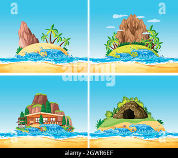 The Set of Summer Island Stock Vector