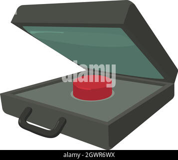Alarm button icon, cartoon style Stock Vector