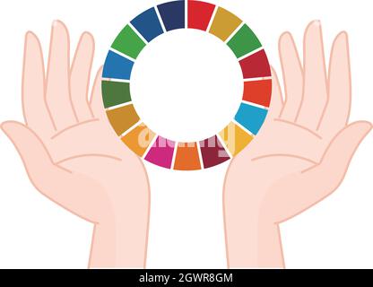 Raise a symbol icon for a bright future inspired by Sustainable Development Goals. Vector illustration isolated on white background. Stock Vector