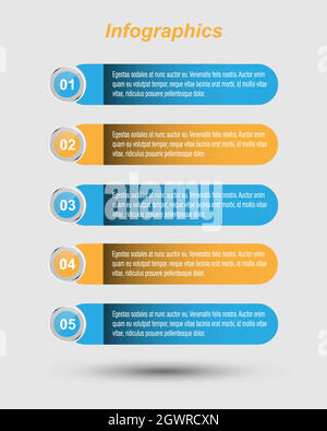 Infographic design template with paper tags. Stock Vector