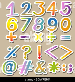 Colourful numbers and symbols Stock Vector Image & Art - Alamy