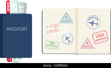 Passport on white background Stock Vector