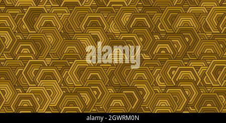 Geometric pattern with stripes lines and polygonal shape brown color wooden art background design modern Stock Vector