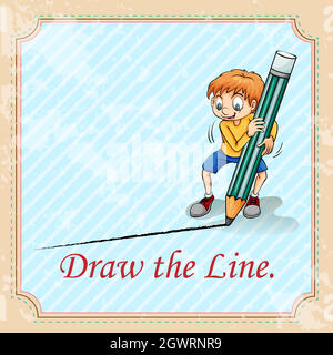 Idiom draw the line Stock Vector