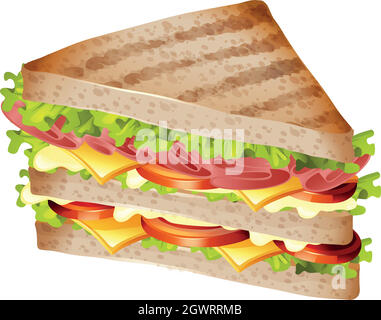 Sandwich with ham and cheese Stock Vector