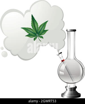 Marijuana Bong on White Background Stock Vector