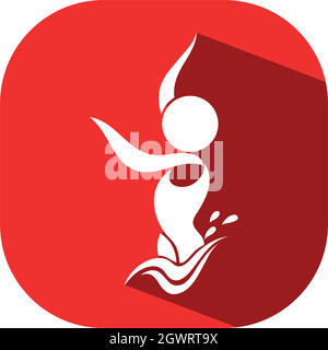 Sport icon of athelte doing synchronized swimming Stock Vector