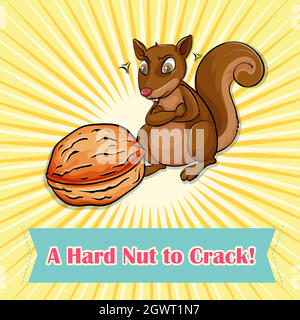 Squirrel looking at a nut Stock Vector