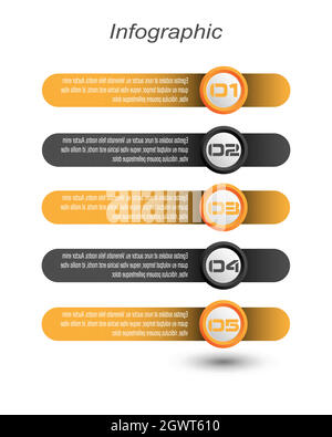 Infographic design template with paper tags. Stock Vector
