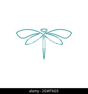 Dragonfly illustration icon design template vector Stock Photo