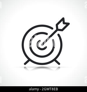 target and arrow line icon Stock Vector