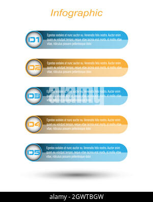 Infographic design template with paper tags. Stock Vector