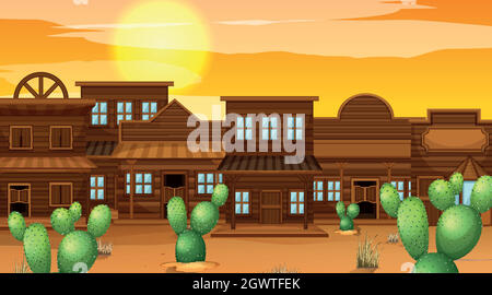 A western saloon background Stock Vector