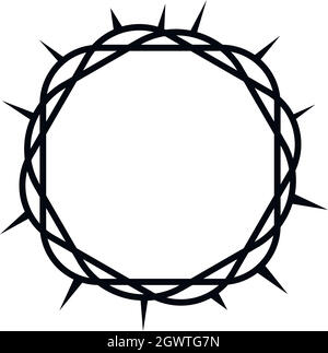 Crown of thorns icon , simple style Stock Vector