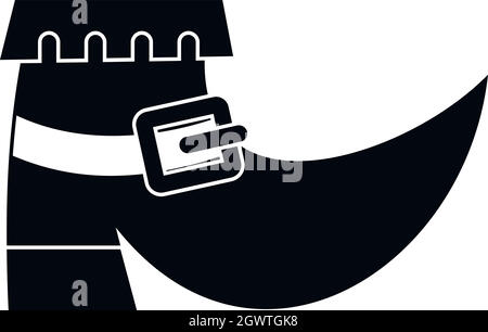 Boot with buckle icon, simple style Stock Vector