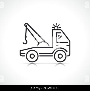tow truck thin line icon Stock Vector