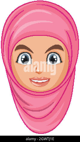 Happy Muslim girl head Stock Vector