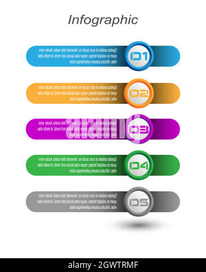 Infographic design template with paper tags. Stock Vector