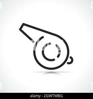 referee sport whistle line icon Stock Vector