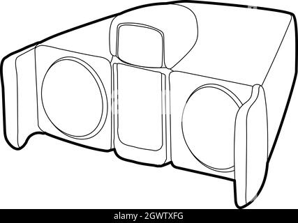 Binoculars icon, outline style Stock Vector