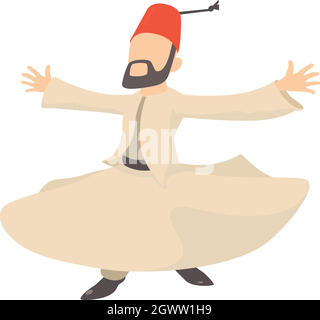 Arabic man icon, cartoon style Stock Vector