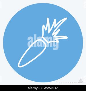 Icon Carrot - Blue Eyes Style - Simple illustration, Editable stroke, Design template vector, Good for prints, posters, advertisements, announcements, Stock Vector