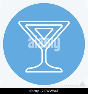 Icon Cocktail - Blue Eyes Style - Simple illustration, Editable stroke, Design template vector, Good for prints, posters, advertisements, announcement Stock Vector