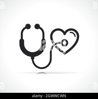 Stethoscope heart Black and White Stock Photos & Images - Alamy