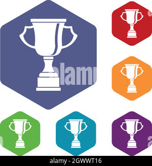 Cup for win icons set Stock Vector