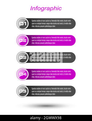 Infographic design template with paper tags. Stock Vector