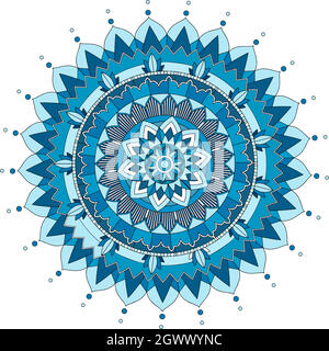 Mandala pattern design in blue Stock Vector