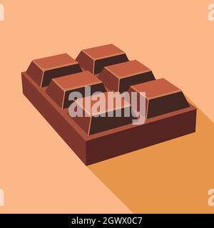 Chocolate icon, flat style Stock Vector