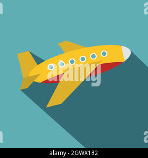 Plane icon, flat style Stock Vector