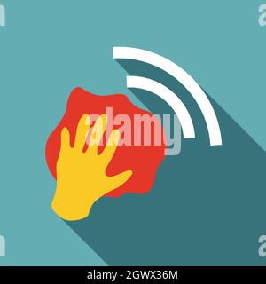 Hand cleaning icon, flat style Stock Vector